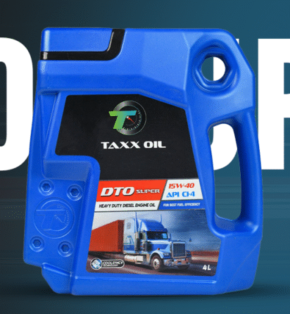 TAXX Oil DTO Super 15W-40 engine oil bottle formulated for heavy-duty protection and reliable engine performance.