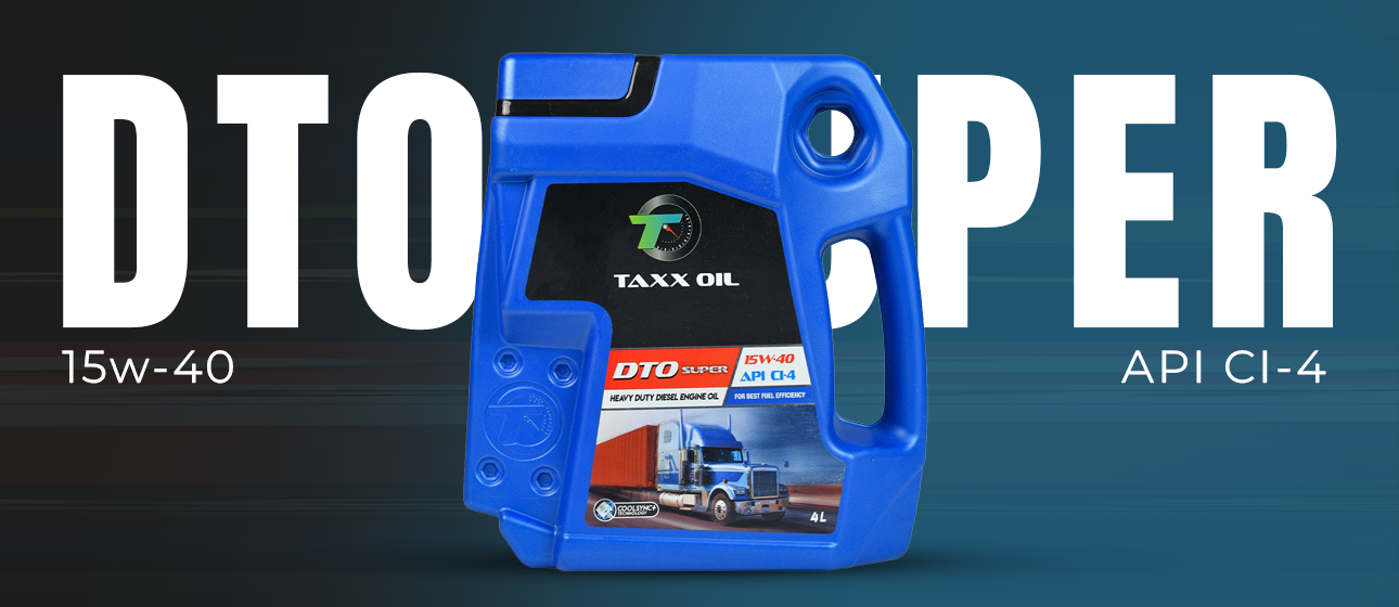 TAXX Oil DTO Super 15W-40 engine oil bottle formulated for heavy-duty protection and reliable engine performance.