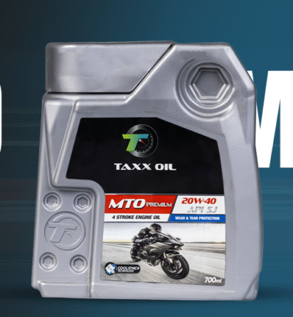 TAXX Oil MTO Premium 20W-40 engine oil bottle for enhanced engine protection and smooth performance.